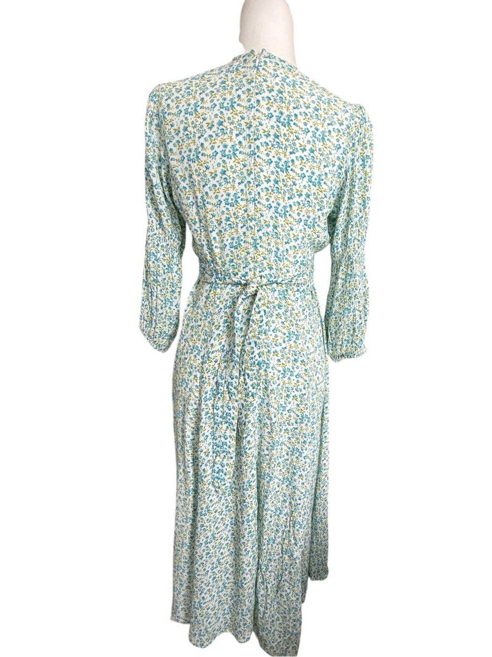 Faithfull The Brand Maud Midi Dress Tilde Floral Print Blue White Rayon Size 6 M - Picture 11 of 16